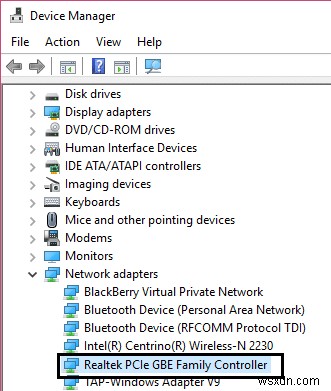Realtek PCIe GBE ফ্যামিলি কন্ট্রোলার অ্যাডাপ্টারটি ড্রাইভার সমস্যার সম্মুখীন হচ্ছে 