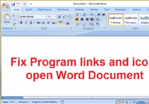ওয়ার্ড ডকুমেন্ট খুলুন প্রোগ্রাম লিঙ্ক এবং আইকন ঠিক করুন 