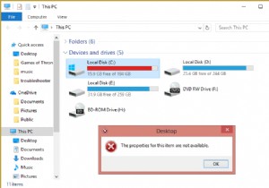 ঠিক করুন এই আইটেমটির বৈশিষ্ট্যগুলি উপলব্ধ নেই৷ 