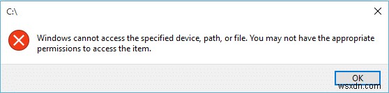 উইন্ডোজ নির্দিষ্ট ডিভাইস, পাথ বা ফাইলের ত্রুটি অ্যাক্সেস করতে পারে না [ফিক্সড] 