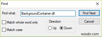 স্টার্টআপে BackgroundContainer.dll ত্রুটি ঠিক করুন 