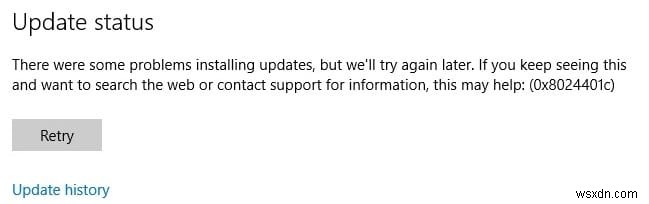 উইন্ডোজ আপডেট ত্রুটি 0x8024401c ঠিক করুন 