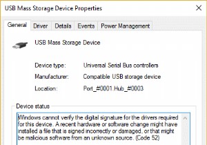 USB Error Code 52 ফিক্স করুন Windows ডিজিটাল স্বাক্ষর যাচাই করতে পারে না 