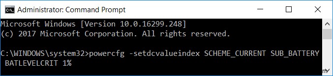 Windows 10 এ ক্রিটিক্যাল ব্যাটারি লেভেল পরিবর্তন করুন 