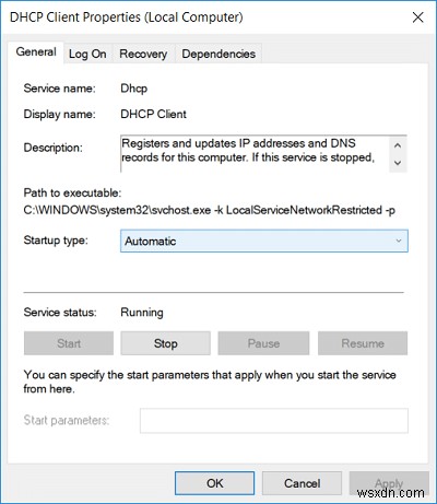 উইন্ডোজ 10-এ ওয়াইফাই-এর জন্য DHCP ফিক্স করুন 