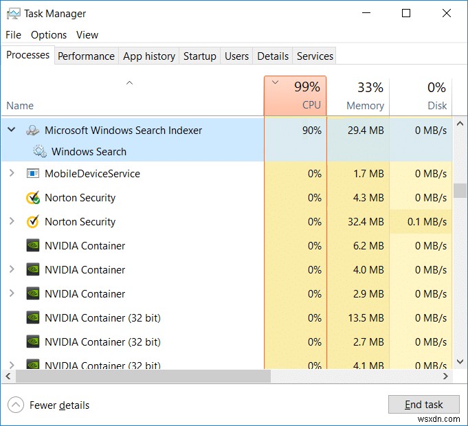 Searchindexer.exe উচ্চ CPU ব্যবহার ঠিক করুন 