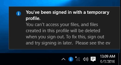 আপনি একটি অস্থায়ী প্রোফাইল ত্রুটির সাথে সাইন ইন করেছেন [সমাধান] 