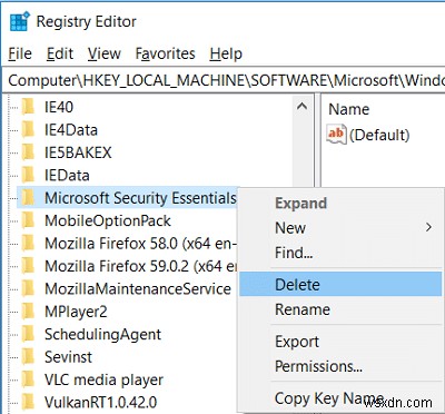Windows 10-এ Microsoft Security Essentials আনইনস্টল করুন 