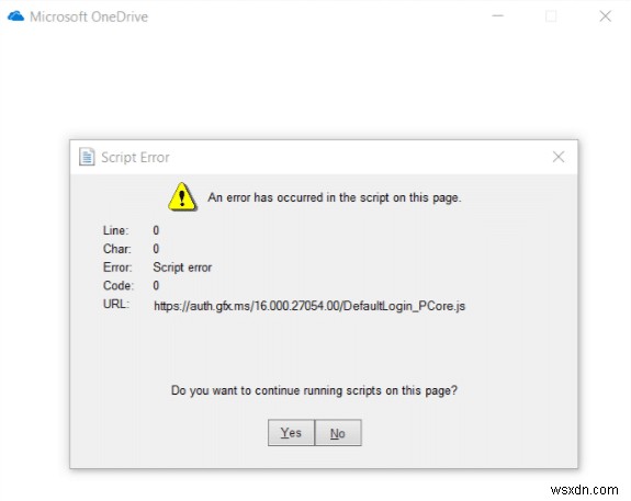 Windows 10 এ OneDrive স্ক্রিপ্ট ত্রুটি ঠিক করুন 