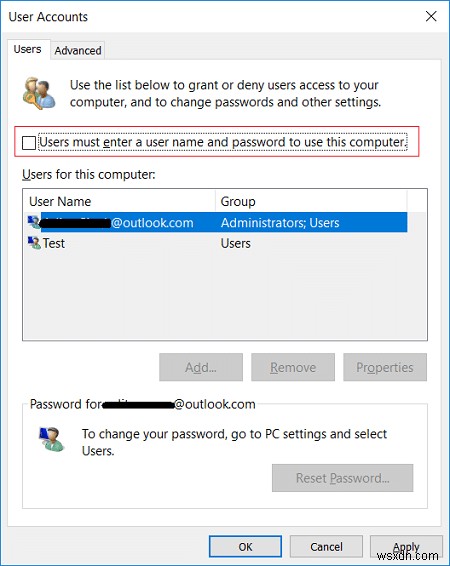 Windows 10-এ স্বয়ংক্রিয়ভাবে ব্যবহারকারী অ্যাকাউন্টে লগ ইন করুন 