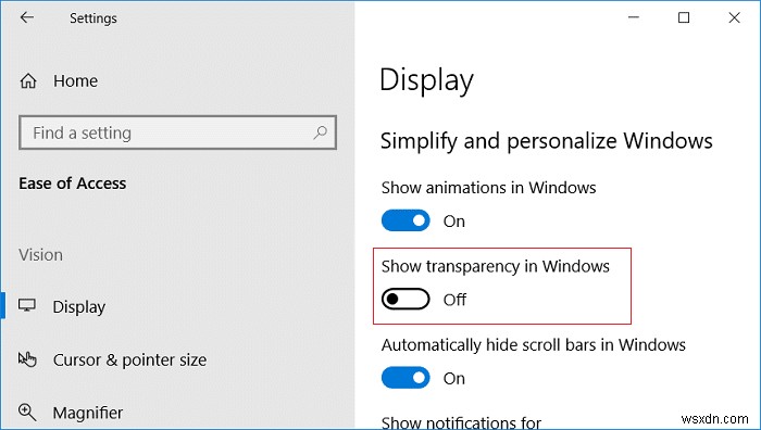 Windows 10 এ স্বচ্ছতা প্রভাবগুলি সক্ষম বা অক্ষম করুন