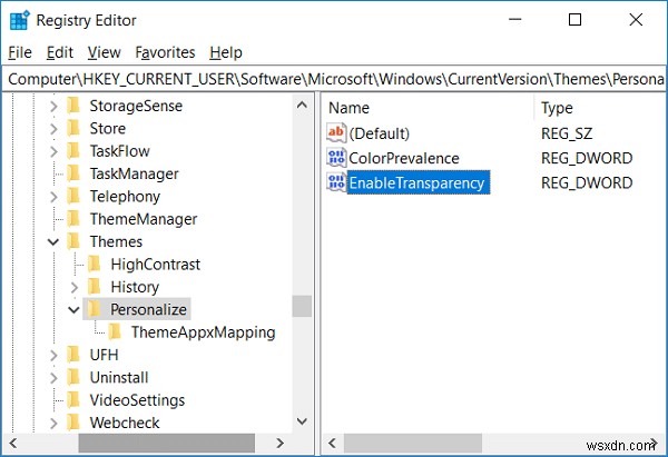 Windows 10 এ স্বচ্ছতা প্রভাবগুলি সক্ষম বা অক্ষম করুন