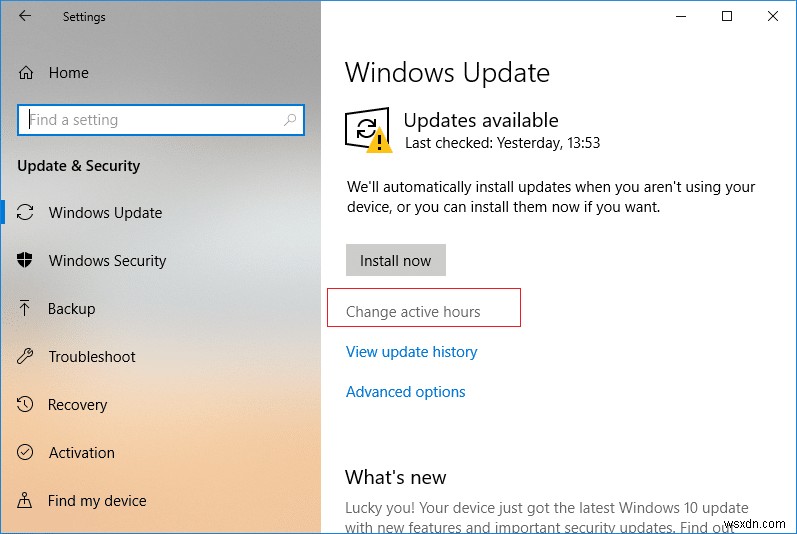 Windows 10 আপডেটের জন্য সক্রিয় সময় কীভাবে পরিবর্তন করবেন