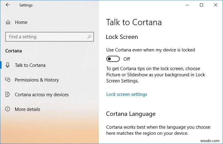 Windows 10 লক স্ক্রিনে Cortana সক্ষম বা নিষ্ক্রিয় করুন