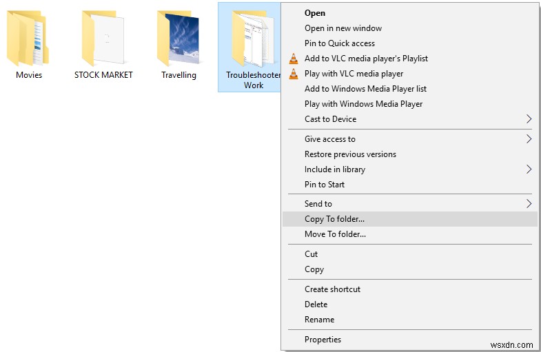 Windows 10-এর কনটেক্সট মেনুতে ফোল্ডারে অনুলিপি যোগ করুন এবং ফোল্ডারে সরান 