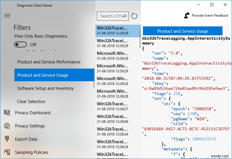 Windows 10-এ ডায়াগনস্টিক ডেটা ভিউয়ার সক্ষম বা অক্ষম করুন 