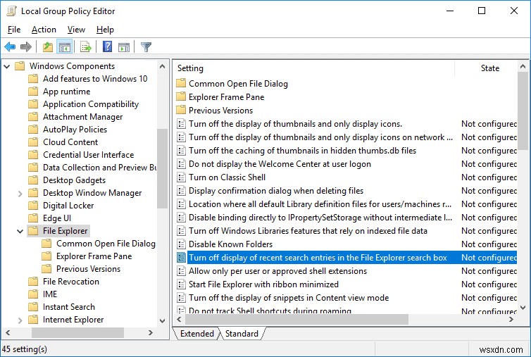 Windows 10 এ ফাইল এক্সপ্লোরার অনুসন্ধান ইতিহাস সক্ষম বা অক্ষম করুন