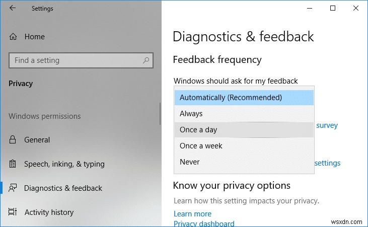 Windows 10 এ ফিডব্যাক ফ্রিকোয়েন্সি কিভাবে পরিবর্তন করবেন