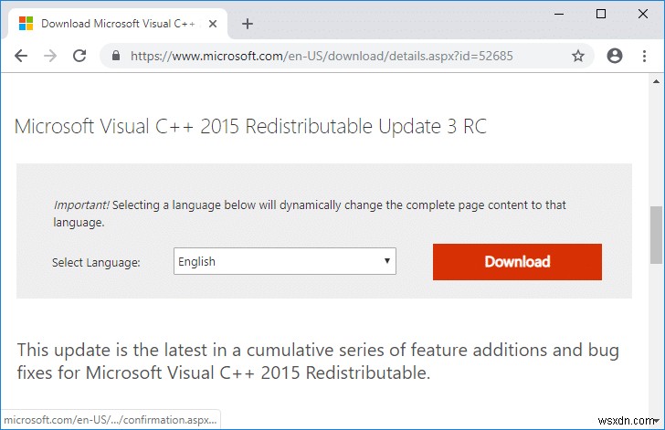 Microsoft Visual C++ 2015 পুনরায় বিতরণযোগ্য সেটআপ ব্যর্থতার ত্রুটি 0x80240017 ঠিক করুন 