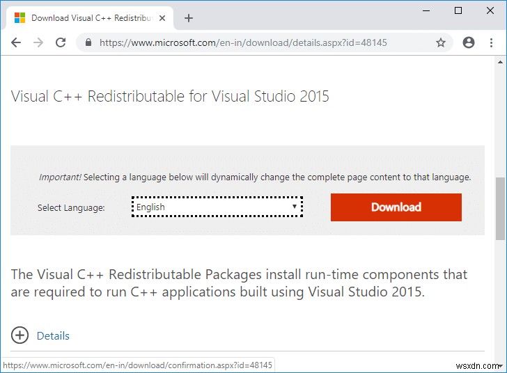 Microsoft Visual C++ 2015 পুনরায় বিতরণযোগ্য সেটআপ ব্যর্থতার ত্রুটি 0x80240017 ঠিক করুন 