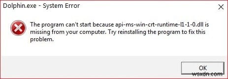 api-ms-win-crt-runtime-l1-1-0.dll অনুপস্থিত থাকার কারণে প্রোগ্রামটি শুরু করা যাচ্ছে না ঠিক করুন 