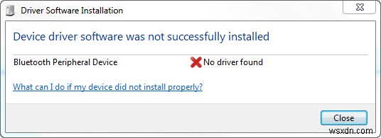 ব্লুটুথ পেরিফেরাল ডিভাইস ড্রাইভার পাওয়া যায়নি ত্রুটি ঠিক করুন 