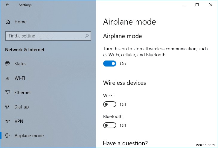 Windows 10 এ বিমান মোড বন্ধ হচ্ছে না [SOLVED]