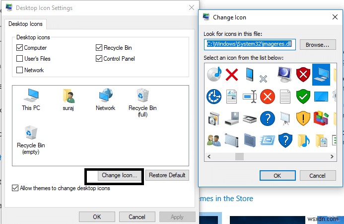 Windows 10 এ পুরানো ডেস্কটপ আইকনগুলি পুনরুদ্ধার করুন