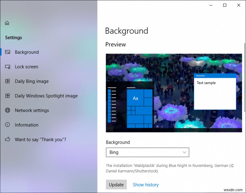 Windows 10 এ ওয়ালপেপার হিসাবে দৈনিক Bing ছবি সেট করুন