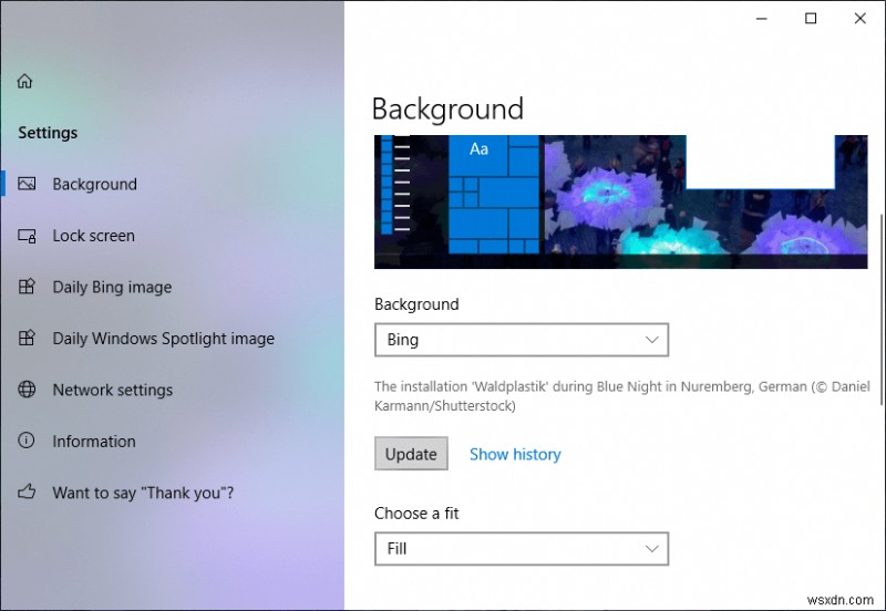 Windows 10 এ ওয়ালপেপার হিসাবে দৈনিক Bing ছবি সেট করুন