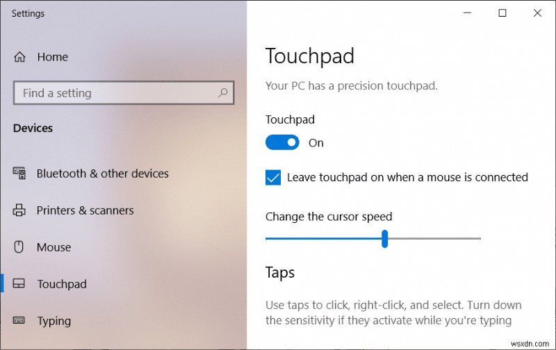 Windows 10 এ মাউস সংযুক্ত হলে টাচপ্যাড অক্ষম করুন