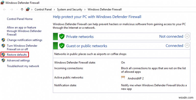 Windows 10 এ Windows Firewall সমস্যার সমাধান করুন