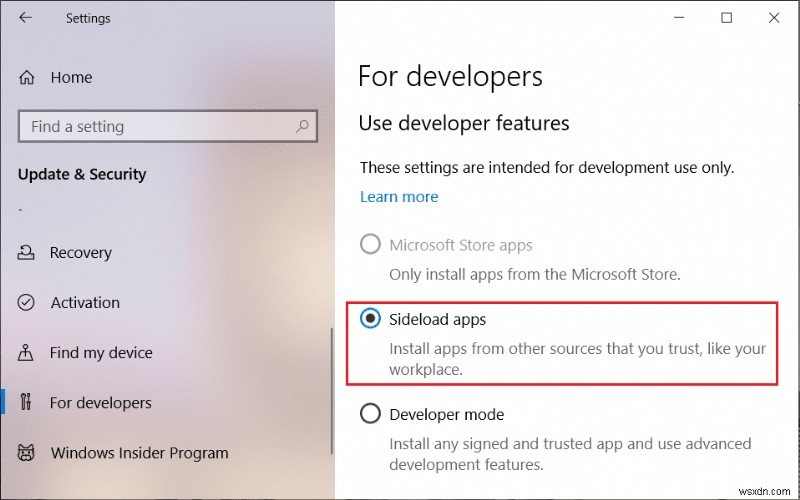 Windows 10-এ অ্যাপগুলি সাইডলোড করার উপায়