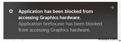 ফিক্স অ্যাপ্লিকেশনকে গ্রাফিক্স হার্ডওয়্যার অ্যাক্সেস করা থেকে ব্লক করা হয়েছে 