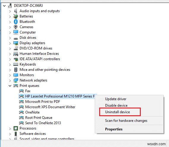 Windows 10 এ ফিক্স প্রিন্টার ড্রাইভার অনুপলব্ধ 