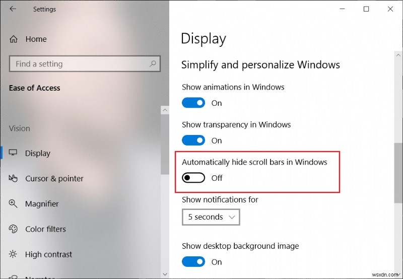 সর্বদা Windows 10 স্টোর অ্যাপে স্ক্রলবার দেখান