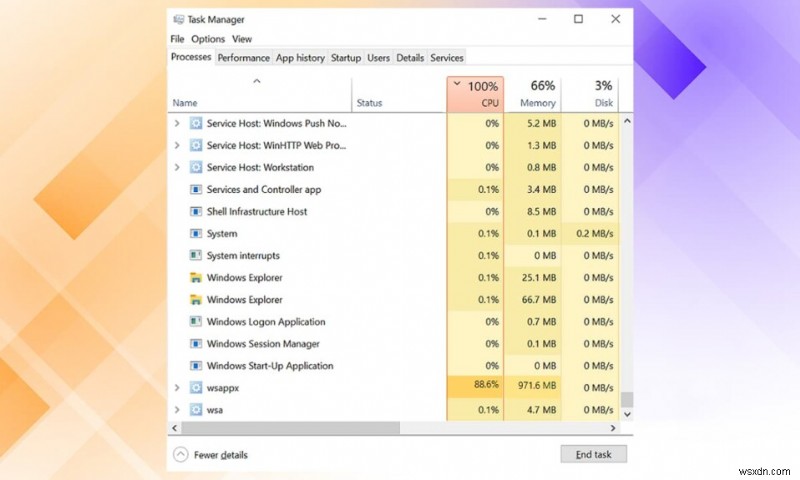 Windows 10-এ WSAPPX হাই ডিস্কের ব্যবহার ঠিক করুন 