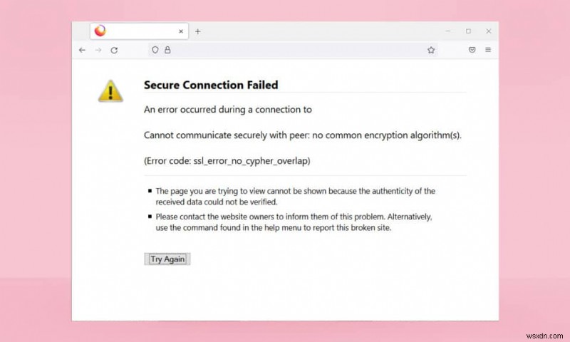 Windows 10 এ Firefox SSL_ERROR_NO_CYPHER_OVERLAP ঠিক করুন 