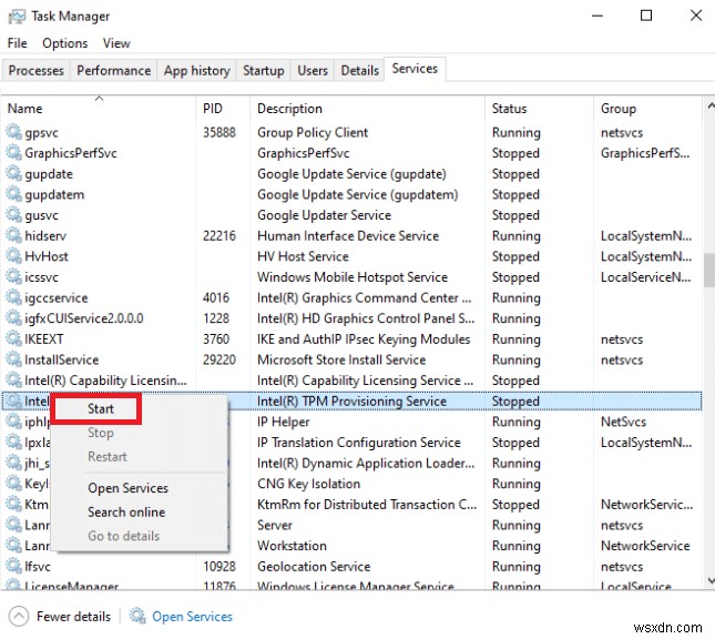 Intel RST পরিষেবা Windows 10 এ চলছে না ঠিক করুন