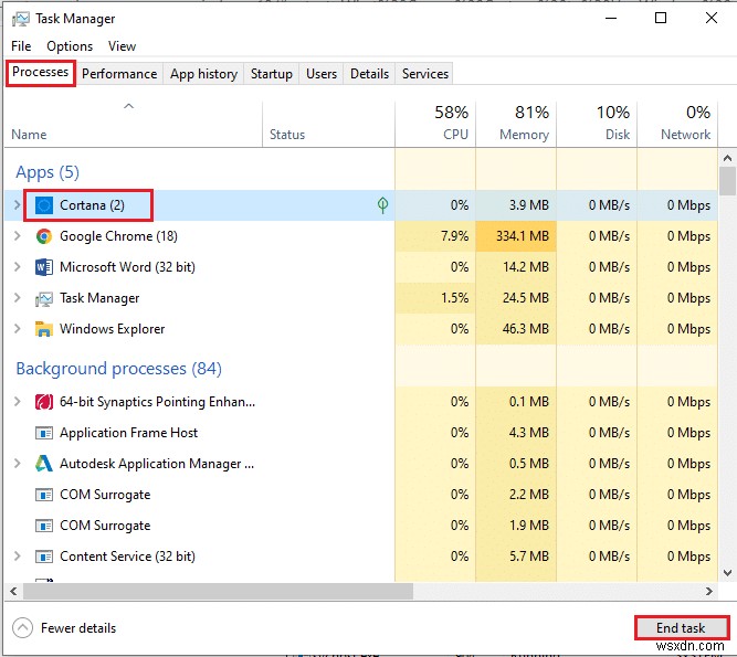 Windows 10 এ Cortana টেকিং আপ মেমরি ঠিক করুন 