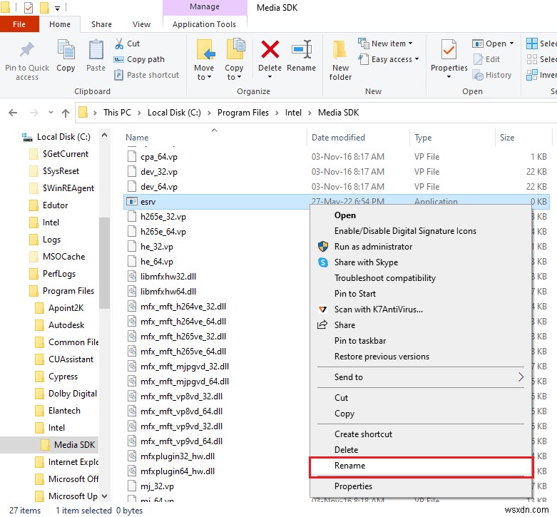 Windows 10-এ Esrv.exe অ্যাপ্লিকেশন ত্রুটি ঠিক করুন 