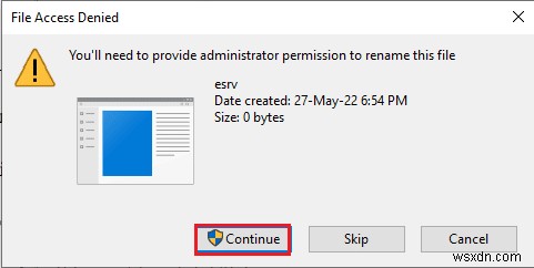 Windows 10-এ Esrv.exe অ্যাপ্লিকেশন ত্রুটি ঠিক করুন 