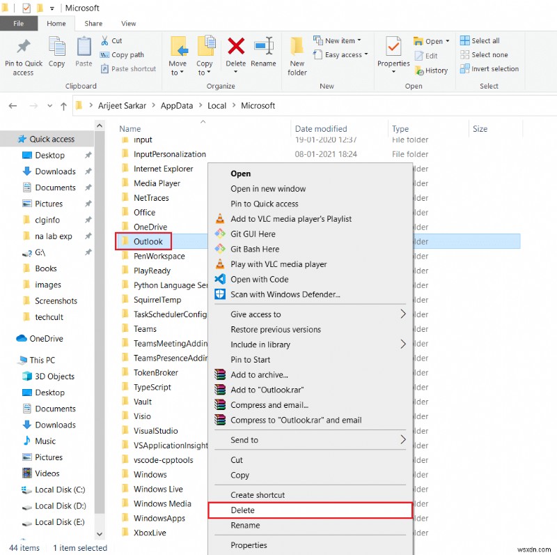 Windows 10 এ লোডিং প্রোফাইলে আটকে থাকা Outlook ঠিক করুন 