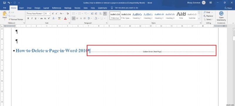 How to Delete a page in Word 2010