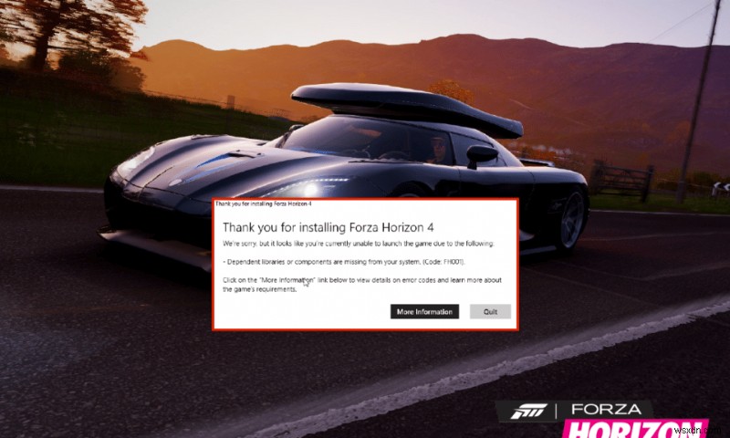 Windows 10-এ Forza Horizon 4 FH001 ঠিক করুন 