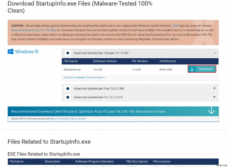 Windows 10-এ Startupinfo exe সিস্টেমের ত্রুটি ঠিক করুন 