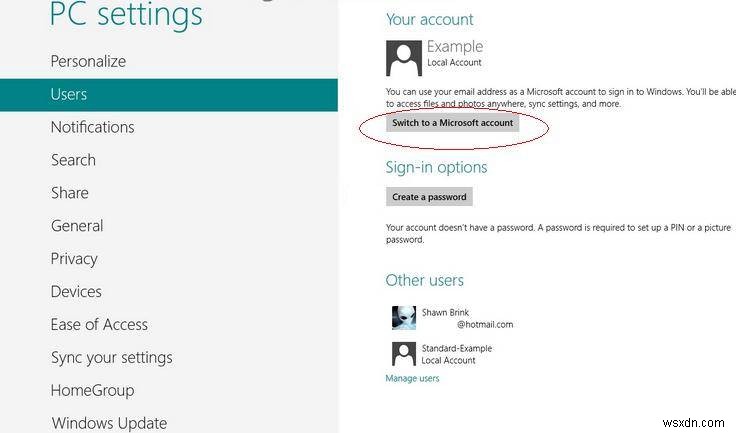 Windows 8 এ Microsoft অ্যাকাউন্ট এবং স্থানীয় অ্যাকাউন্টের মধ্যে স্যুইচ করুন