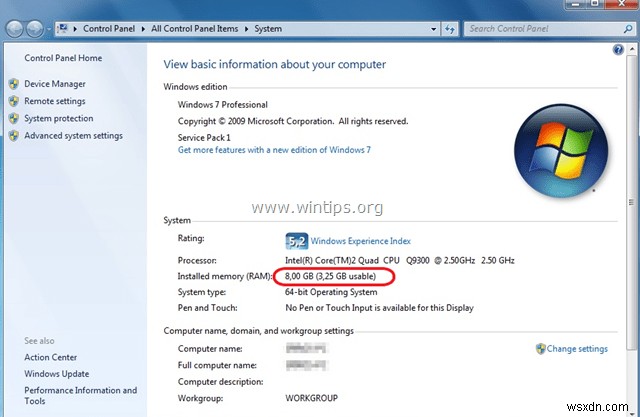 কীভাবে ঠিক করবেন:8GB ইন্সটল করা RAM এর মধ্যে শুধুমাত্র 3.25 GB ব্যবহারযোগ্য।