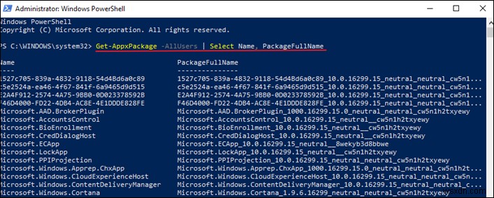 কিভাবে PowerShell থেকে Windows 10, 8.1, 8-এ ইনস্টল করা সমস্ত অ্যাপ এবং প্যাকেজ দেখতে হয়।