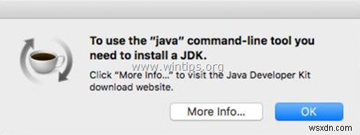 ফিক্স:জাভা কমান্ড-লাইন টুল ব্যবহার করতে আপনাকে একটি JDK (MAC OS X) ইনস্টল করতে হবে